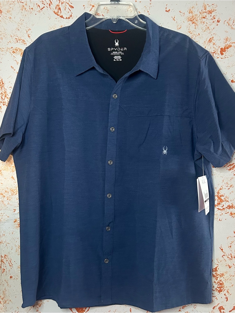 Spyder Men's Short-Sleeve Button-Down Shirt - Dark Blue